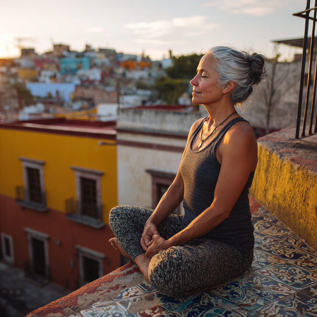 Спокойна йога зала с натурална светлина